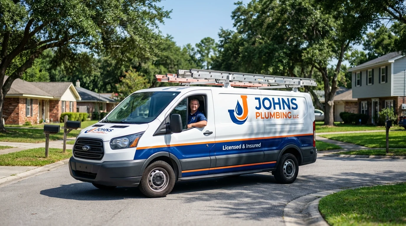Johns Plumbing LLC service van in Kalamazoo, MI