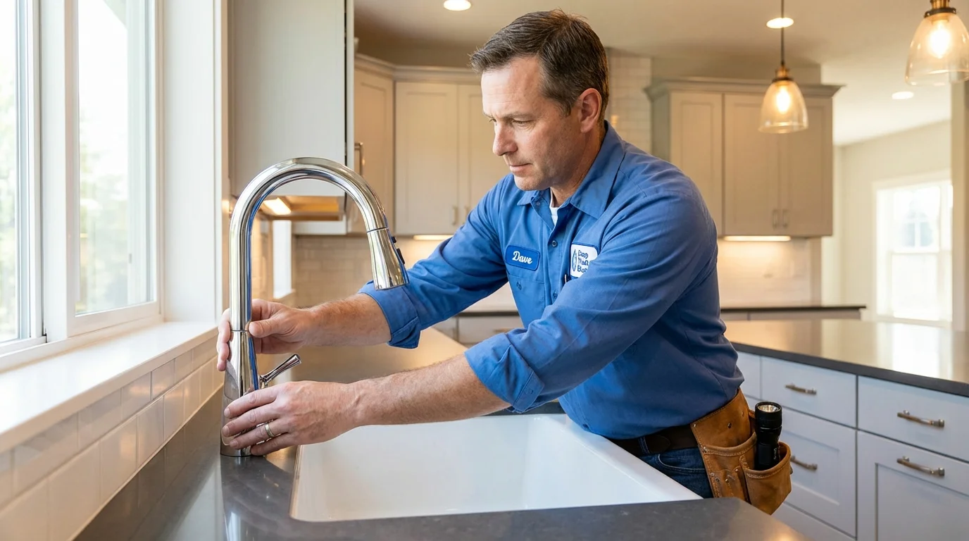 Kitchen faucet installation by Johns Plumbing LLC in Kalamazoo